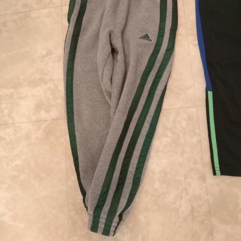 Adidas boys joggers sweatpants atathletic pants bundle size 7 black gray blue - Picture 10 of 11